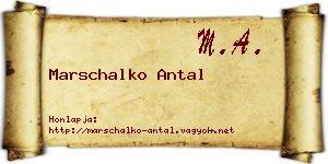 Marschalko Antal névjegykártya